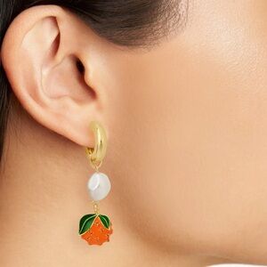 Baublebar Crystal Pineapple Drop Hoop Earrings